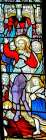 Jesus Palm Sunday stained glass, St. Saviours Church, Dartmouth, Devon, England. Art Print